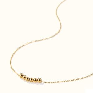 NWOT MEJURI 14K SOLID GOLD BOLD SPHERES NECKLACE